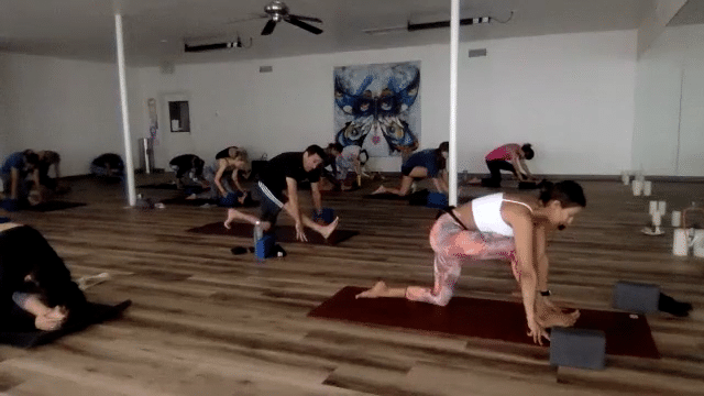 Focus on forward splits and forearm stand.